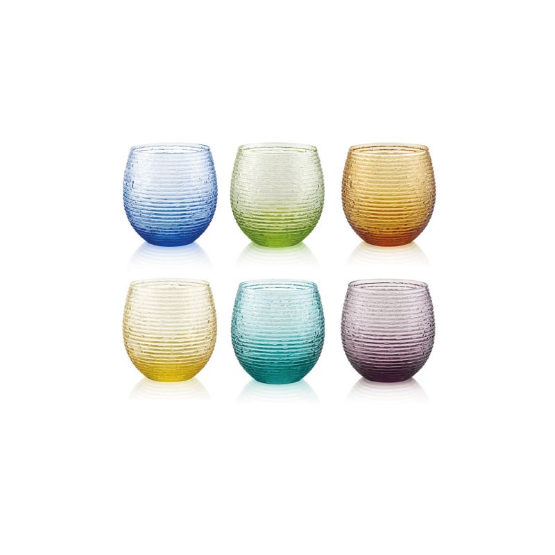 Set multicolor 6 vasos de agua Prado Jaca tienda online
