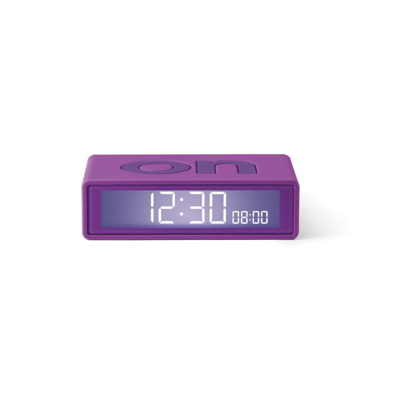 Dominante casete corona Mini despertador de viaje reversible FLIP + TRAVEL Purpura
